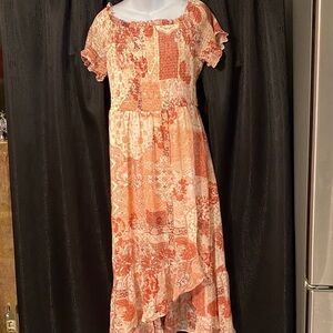 Maurices Orange and Cream Patchwork Dress size XL